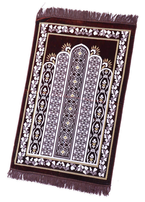     			ADIRNY Brown Single Regular Velvet Prayer Mat ( 110 X 70 cm )