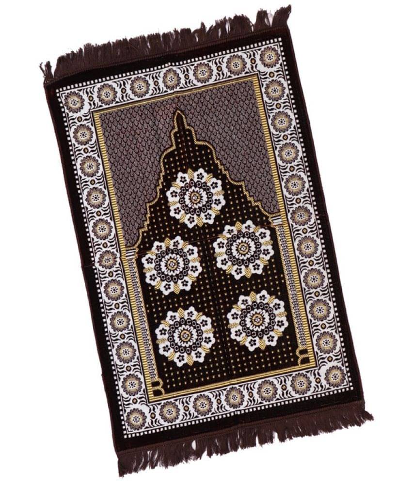 ADIRNY Brown Single Regular Velvet Prayer Mat ( 110 X 70 cm )     			ADIRNY Brown Single Regular Velvet Prayer Mat ( 110 X 70 cm )