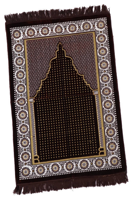     			ADIRNY Brown Single Regular Velvet Prayer Mat ( 110 X 70 cm )