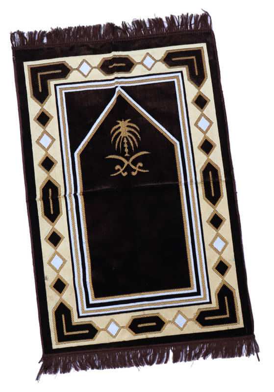 ADIRNY Brown Single Regular Velvet Prayer Mat ( 110 X 70 cm ) ADIRNY Brown Single Regular Velvet Prayer Mat ( 110 X 70 cm )