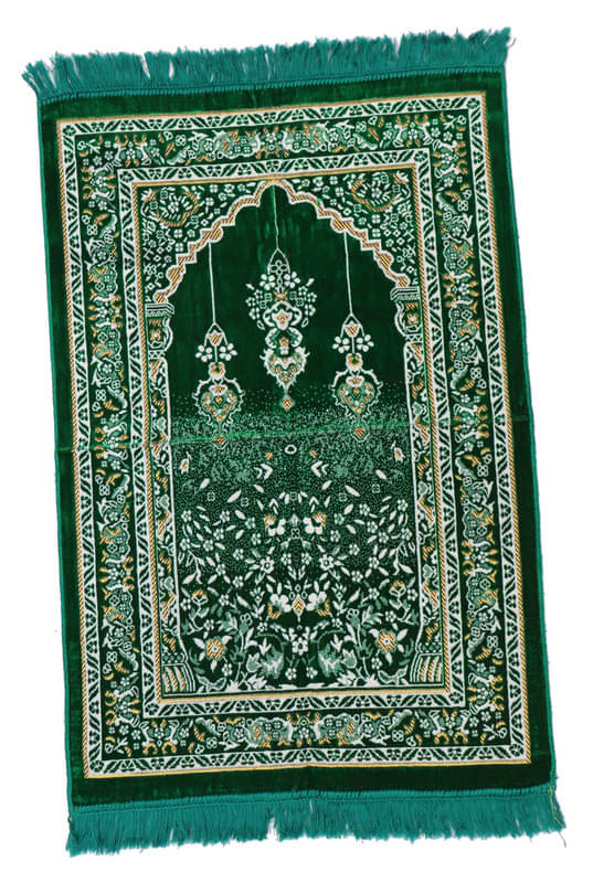 ADIRNY Green Single Regular Velvet Prayer Mat ( 110 X 70 cm ) ADIRNY Green Single Regular Velvet Prayer Mat ( 110 X 70 cm )
