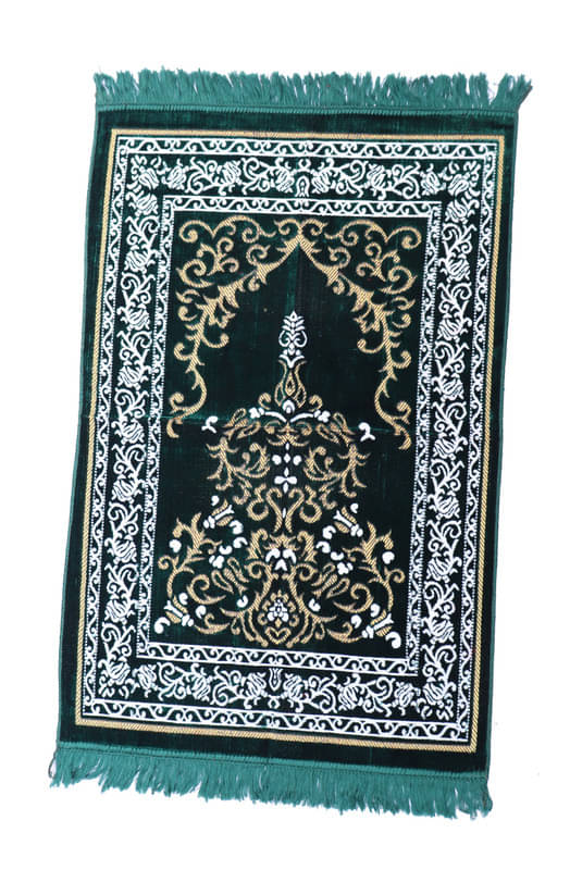 ADIRNY Green Single Regular Velvet Prayer Mat ( 110 X 70 cm ) ADIRNY Green Single Regular Velvet Prayer Mat ( 110 X 70 cm )