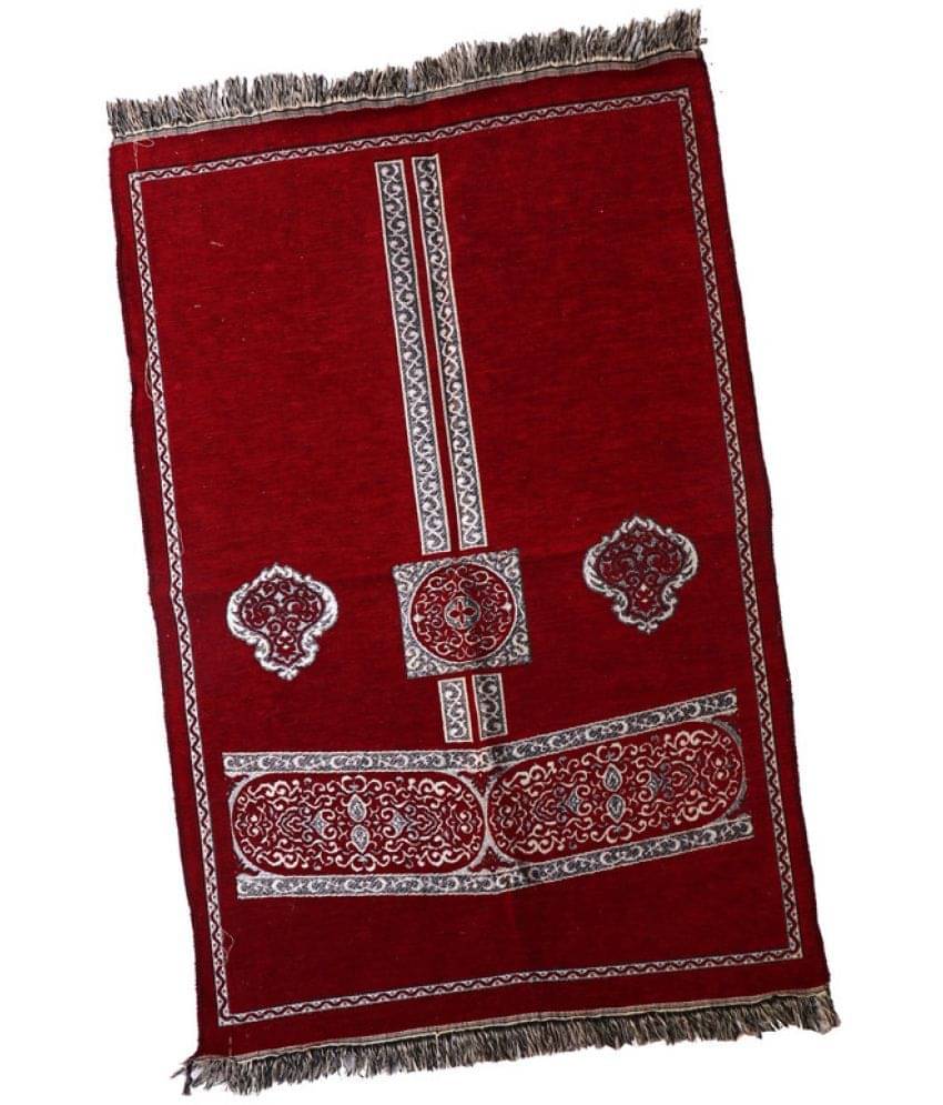 ADIRNY Maroon Single Regular Cotton Prayer Mat ( 110 X 70 cm ) ADIRNY Maroon Single Regular Cotton Prayer Mat ( 110 X 70 cm )