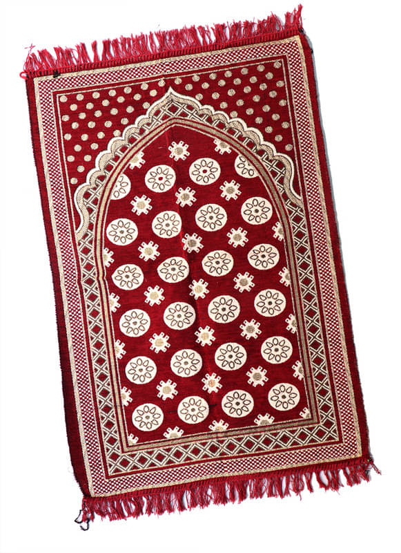     			ADIRNY Maroon Single Regular Cotton Prayer Mat ( 110 X 70 cm )