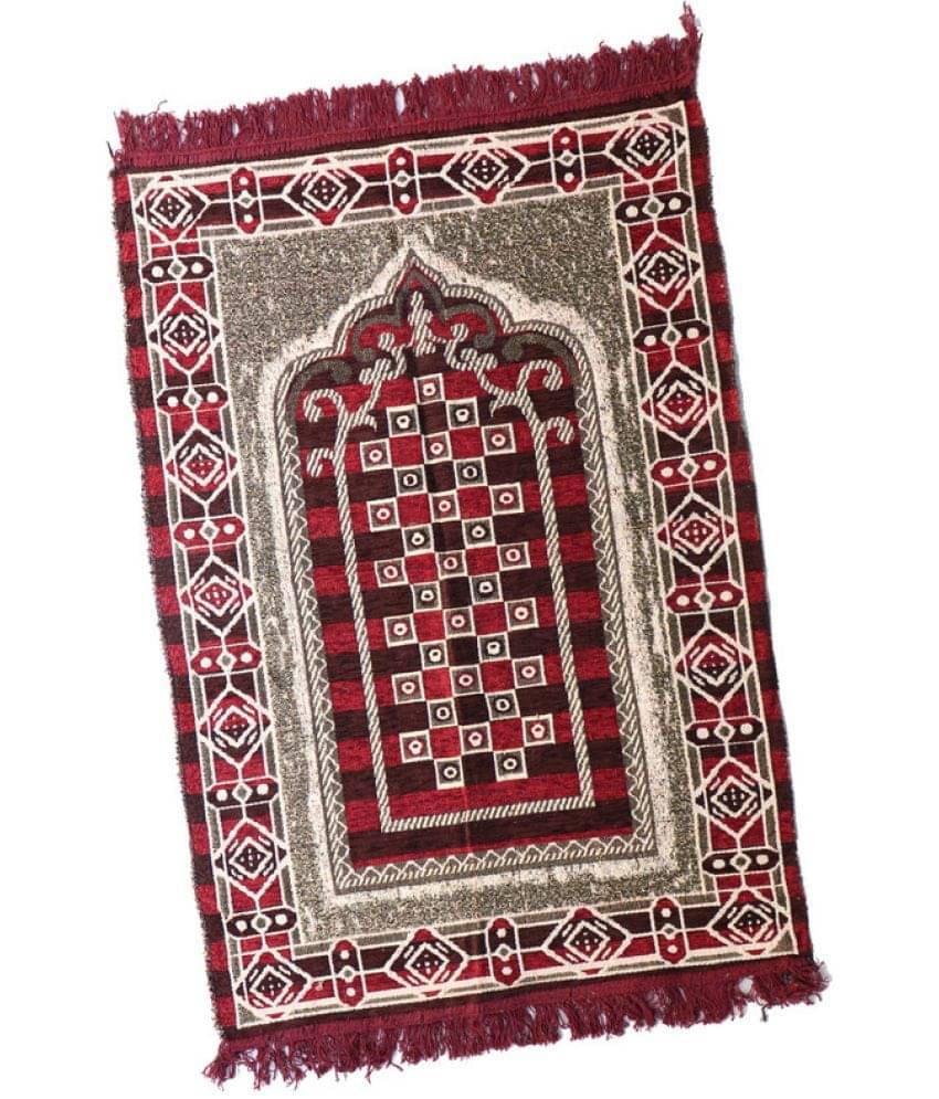 ADIRNY Maroon Single Regular Cotton Prayer Mat ( 110 X 70 cm ) ADIRNY Maroon Single Regular Cotton Prayer Mat ( 110 X 70 cm )