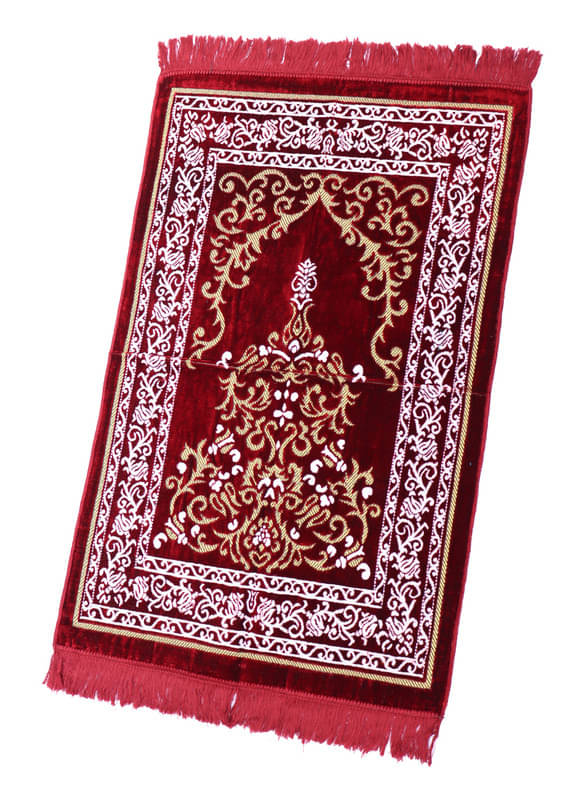ADIRNY Maroon Single Regular Velvet Prayer Mat ( 110 X 70 cm ) ADIRNY Maroon Single Regular Velvet Prayer Mat ( 110 X 70 cm )