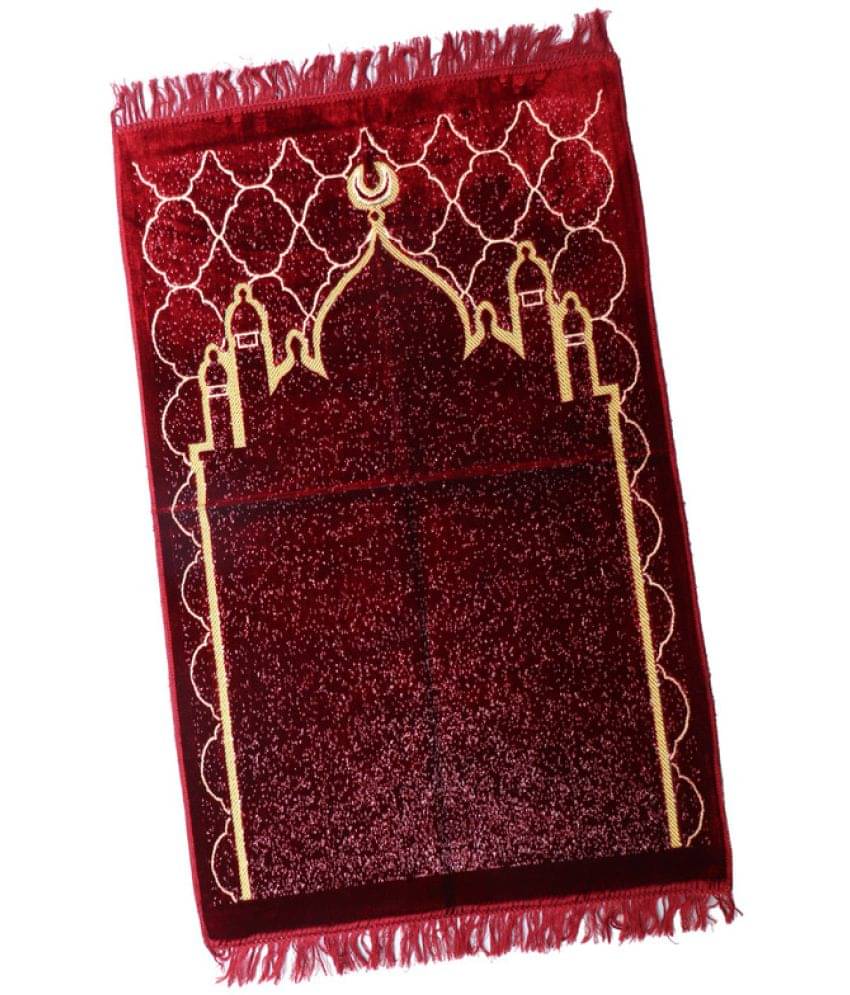 ADIRNY Maroon Single Regular Velvet Prayer Mat ( 110 X 70 cm ) ADIRNY Maroon Single Regular Velvet Prayer Mat ( 110 X 70 cm )