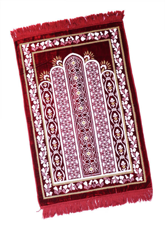 ADIRNY Maroon Single Regular Velvet Prayer Mat ( 110 X 70 cm ) ADIRNY Maroon Single Regular Velvet Prayer Mat ( 110 X 70 cm )