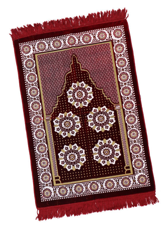     			ADIRNY Maroon Single Regular Velvet Prayer Mat ( 110 X 70 cm )