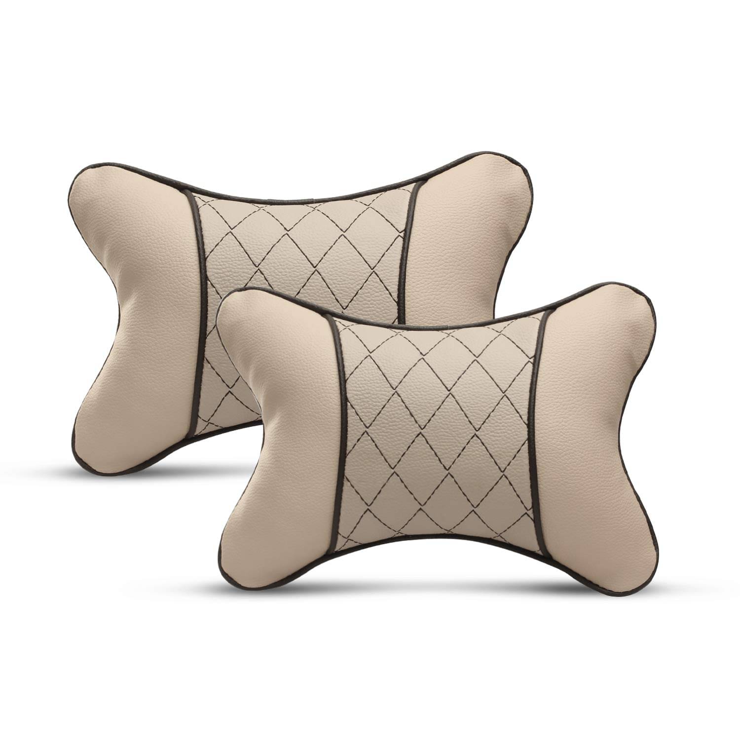     			Auto Hub Neck Cushions Set of 2 Beige
