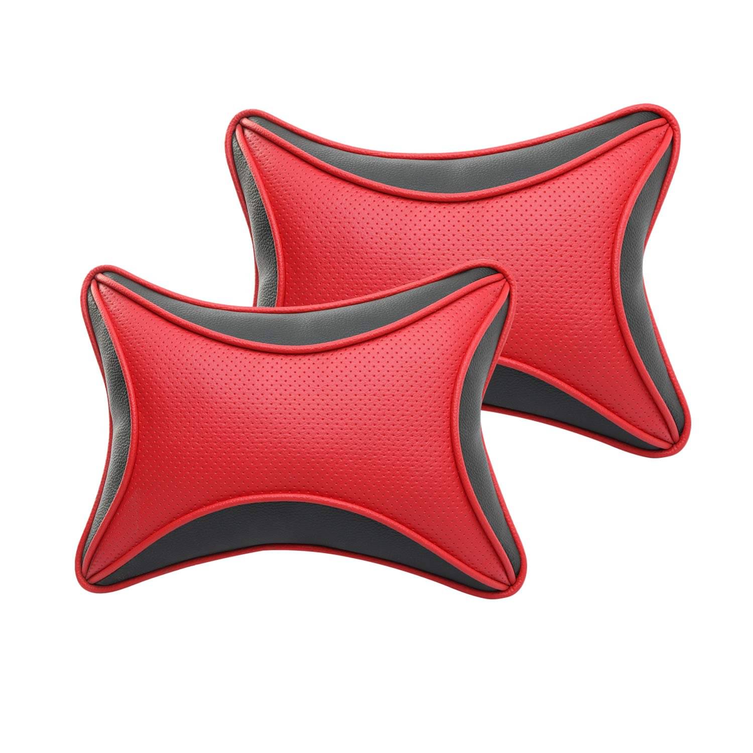     			Auto Hub Neck Cushions Set of 2 Red