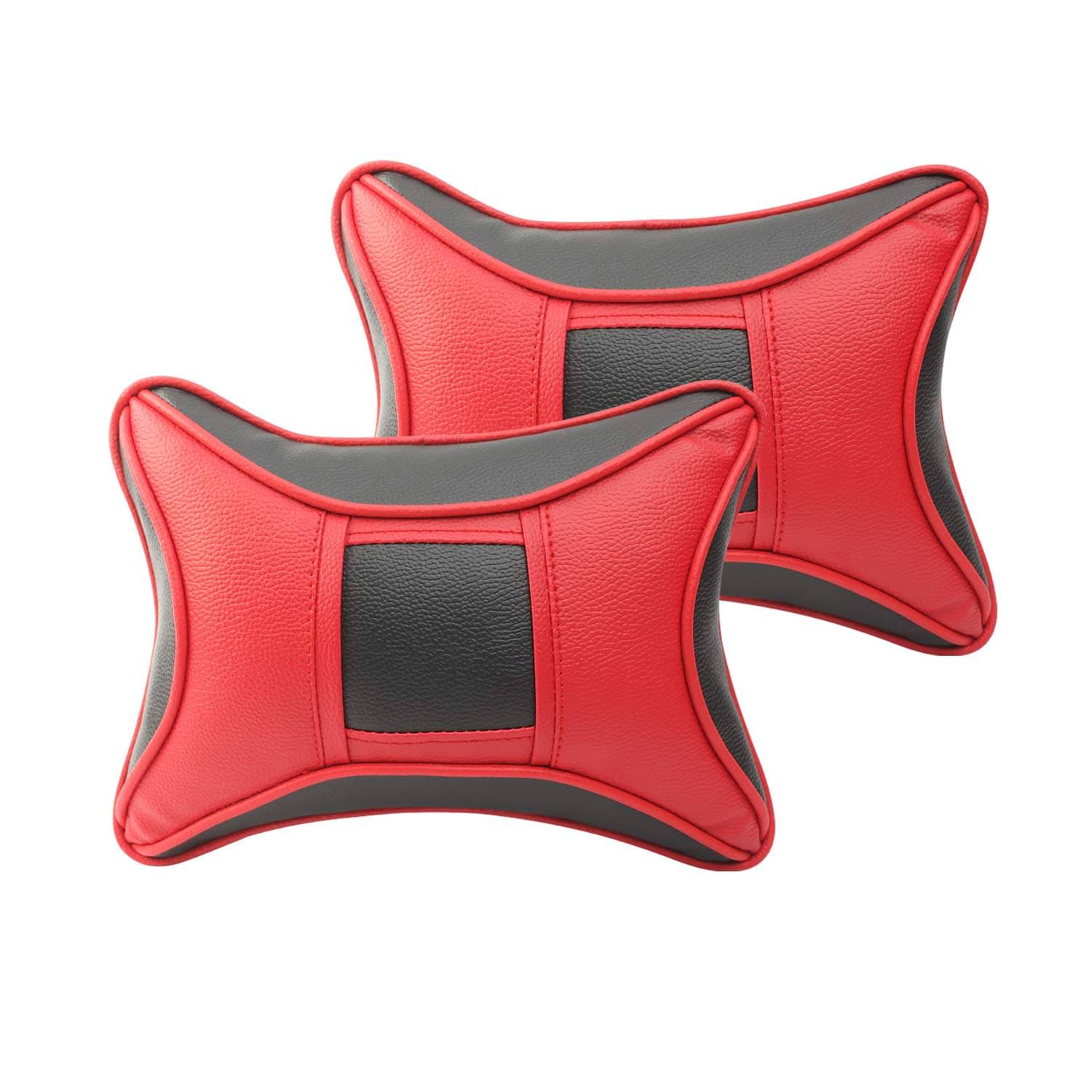     			Auto Hub Neck Cushions Set of 2 Red