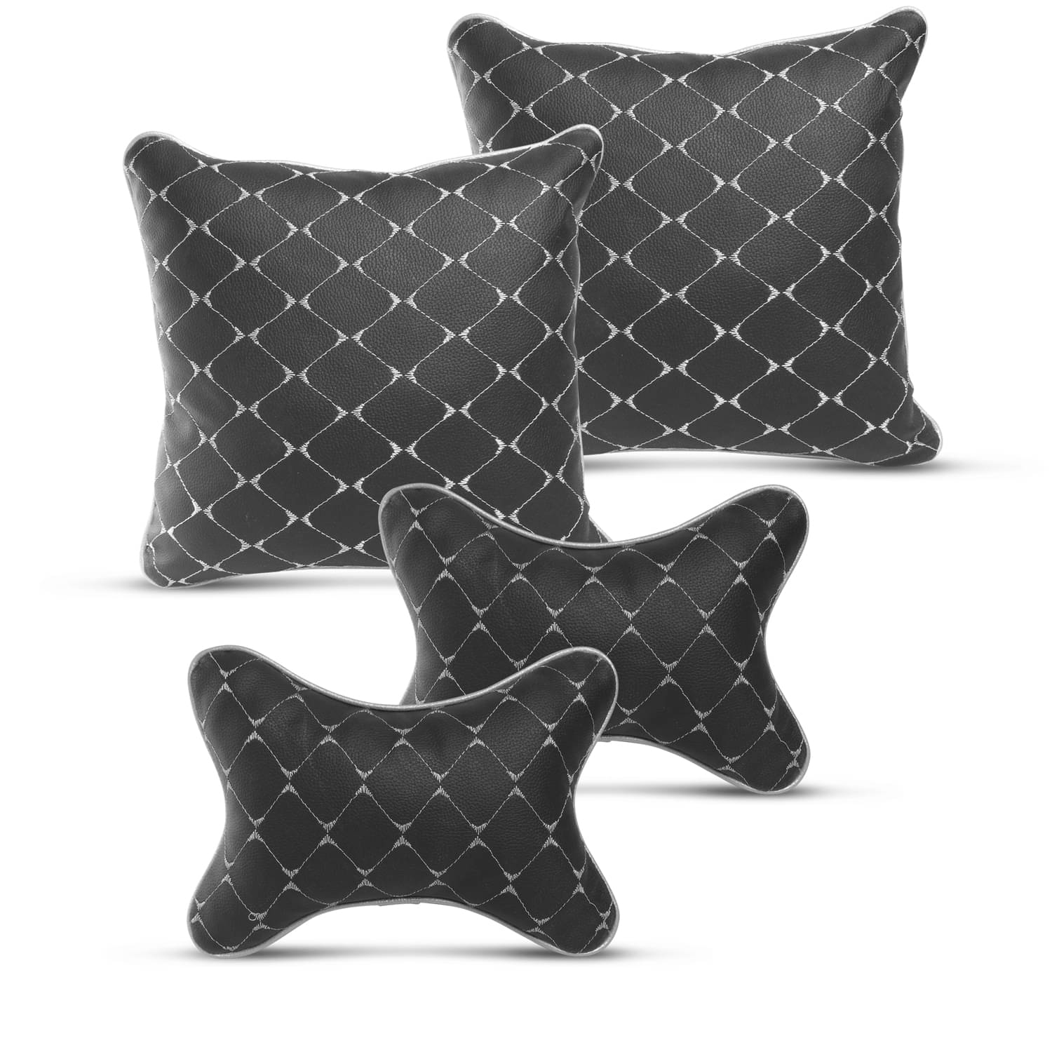     			Auto Hub Neck Cushions Set of 4 Black