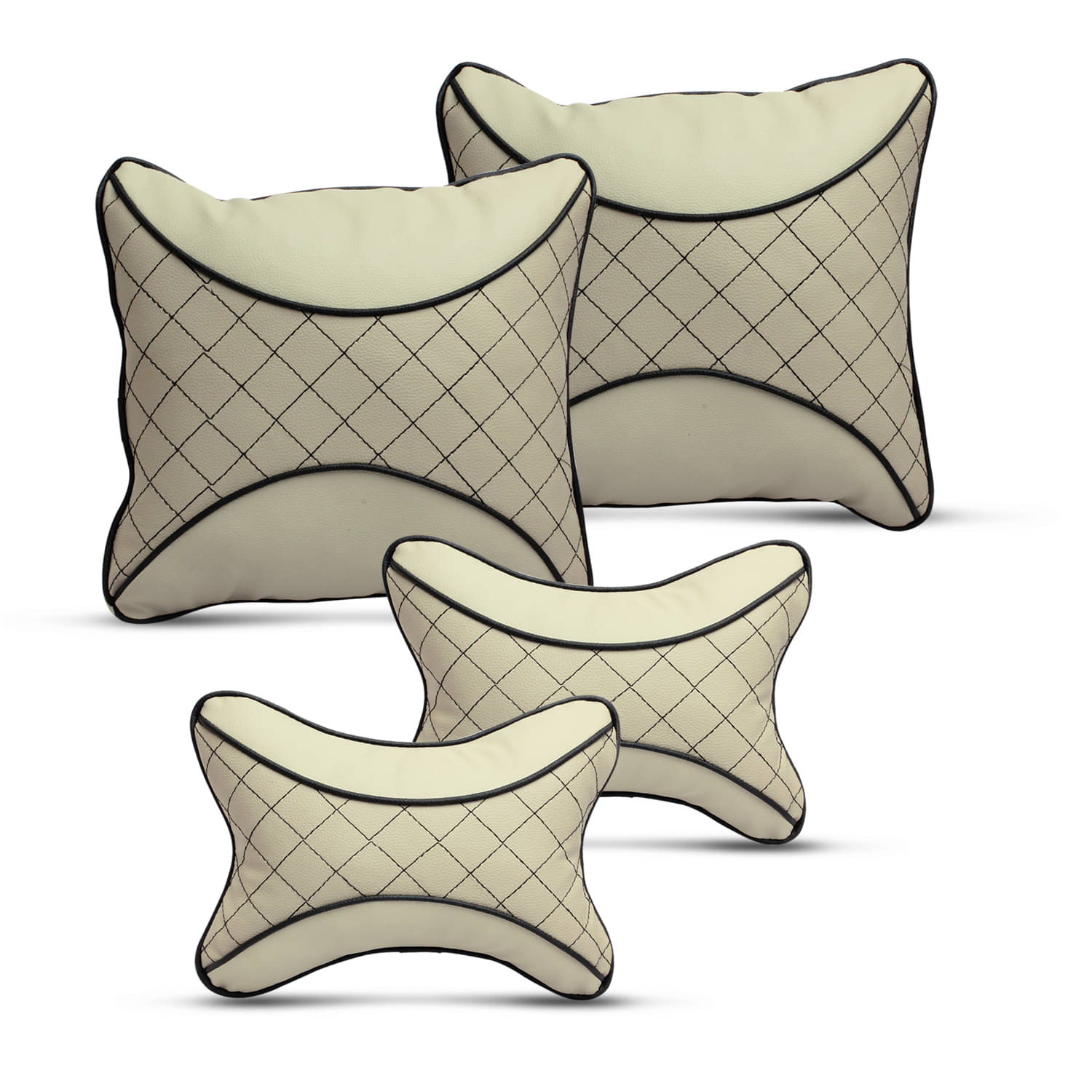 Auto Hub Neck Cushions Set of 4 Beige Auto Hub Neck Cushions Set of 4 Beige