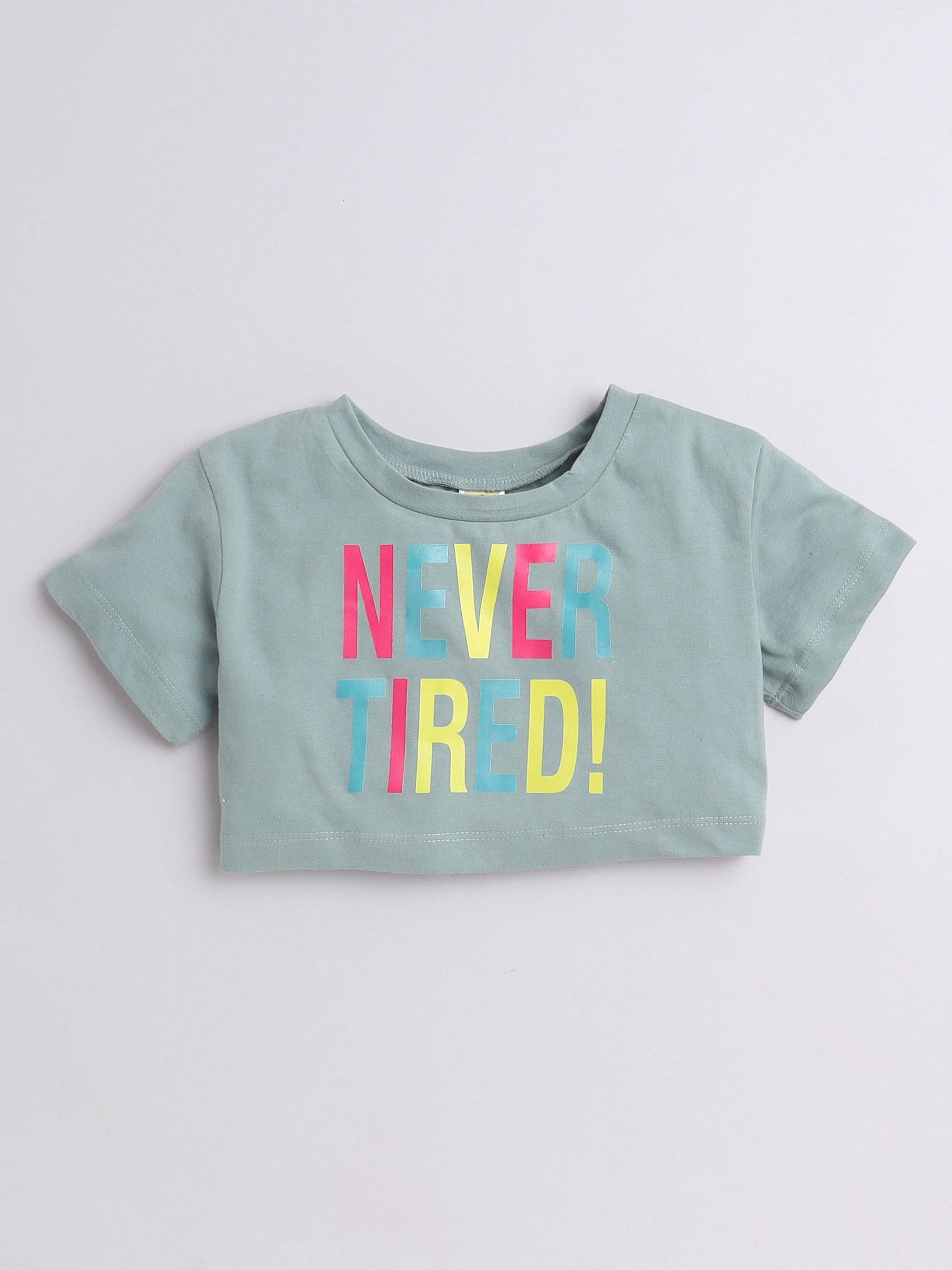     			Aww Hunnie Pack of 1 Girls Cotton Top ( Green )