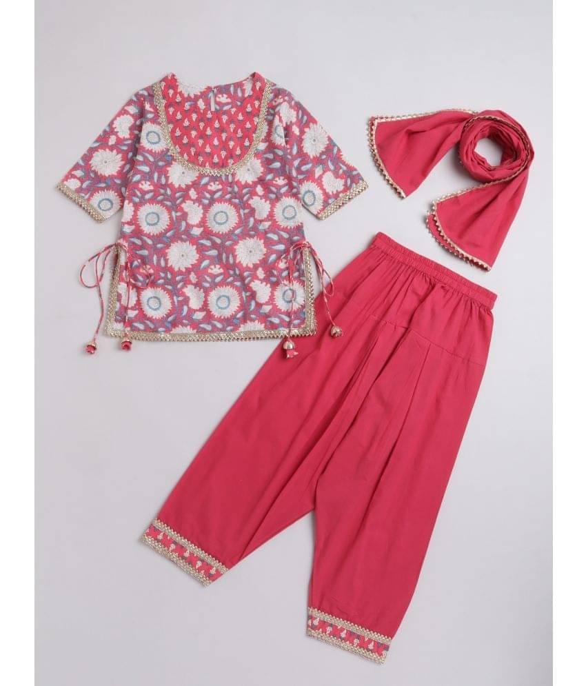     			Aww Hunnie Girls Cotton Straight Suit ( Pack of 1 , Peach )
