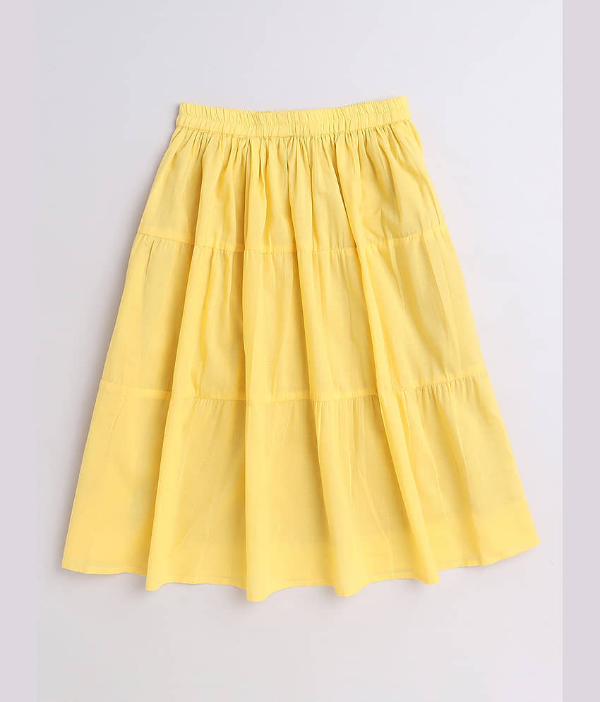 Aww Hunnie Pack of 1 Girls Cotton A-Line Skirt ( Yellow ) - Shorts | Buy online on ZillyBuy