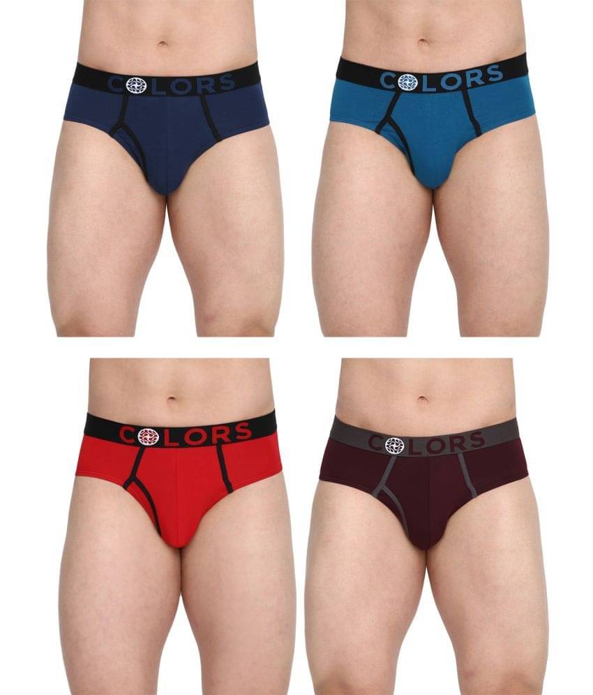 COLORS by Rupa Frontline Multicolor Cotton Men's Briefs ( Pack of 4 ) COLORS by Rupa Frontline Multicolor Cotton Men's Briefs ( Pack of 4 )