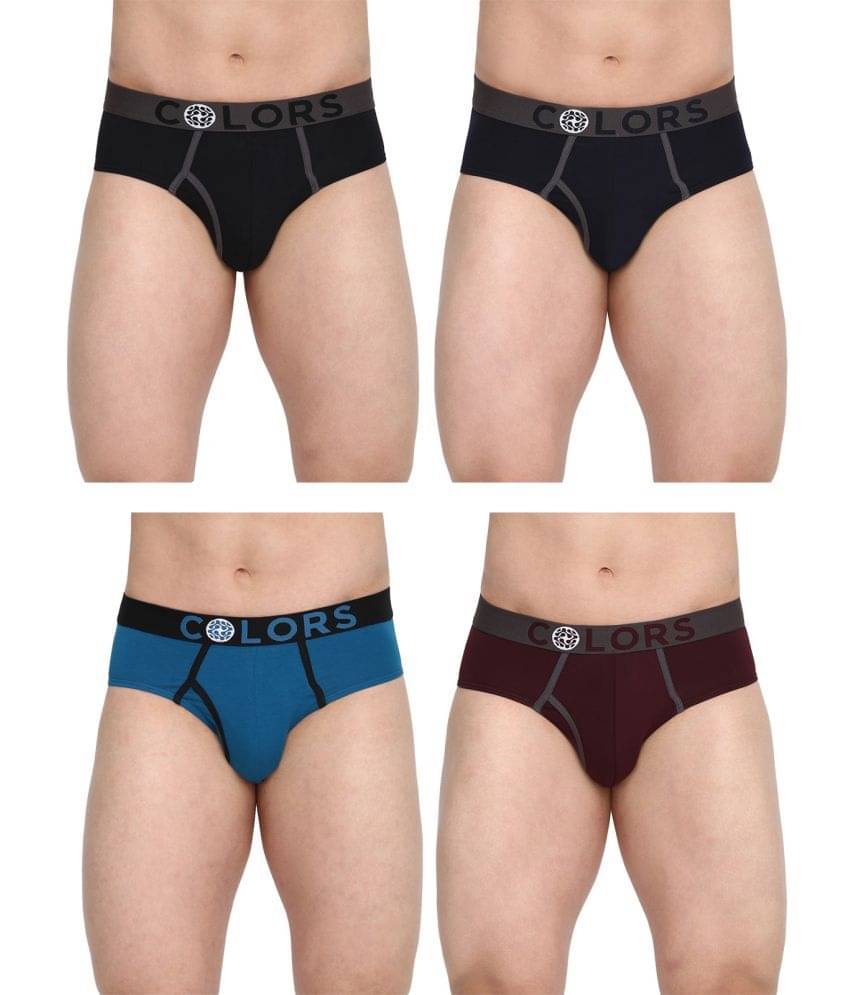 COLORS by Rupa Frontline Multicolor Cotton Men's Briefs ( Pack of 4 ) COLORS by Rupa Frontline Multicolor Cotton Men's Briefs ( Pack of 4 )