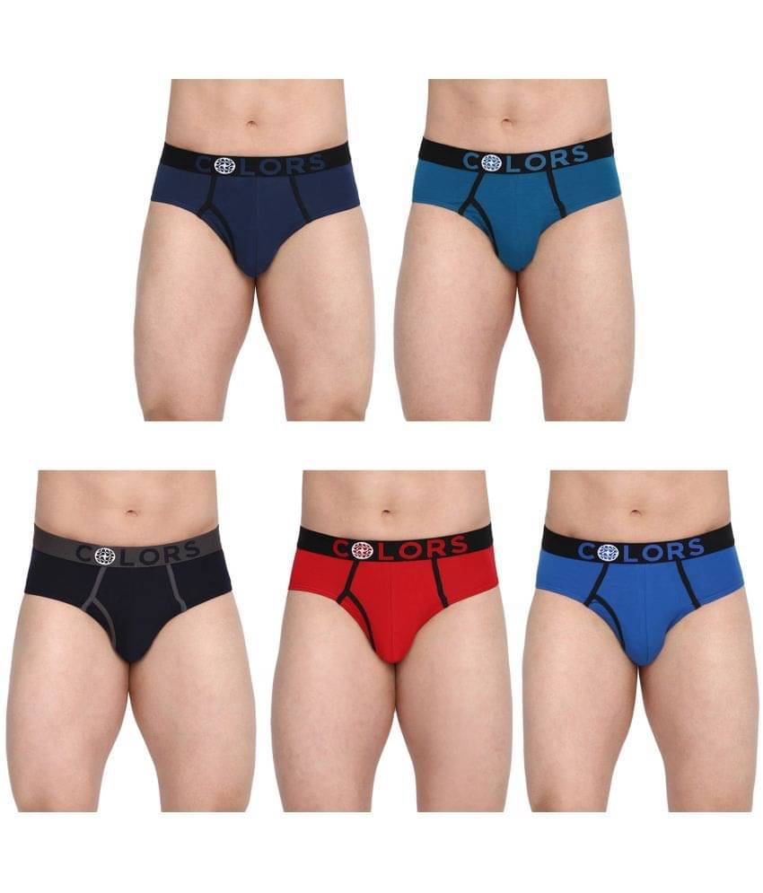 COLORS by Rupa Frontline Multicolor Cotton Men's Briefs ( Pack of 5 ) COLORS by Rupa Frontline Multicolor Cotton Men's Briefs ( Pack of 5 )