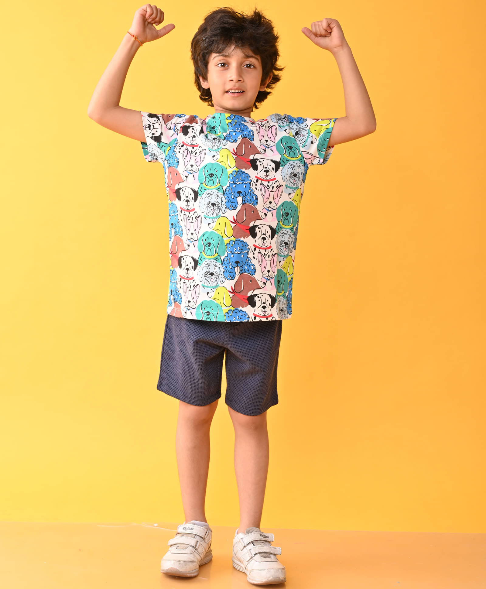     			ANTHRILO Pack of 1 Boys 100% Cotton Nightsuit Set ( Grey )