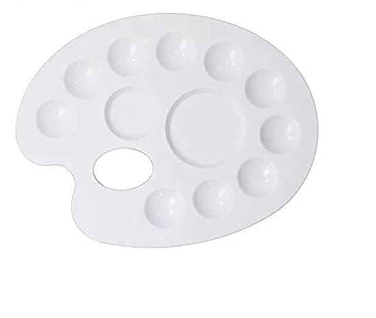 Eclet Large Elliptical Shape Colour Pallete, Paint Mixing Palette, Painting Plate, Watercolor Pallet, Tray for Acrylic Paints, Palate for Colouring with 12 Compartments for Artists, Students, Kids Eclet Large Elliptical Shape Colour Pallete, Paint Mixing Palette, Painting Plate, Watercolor Pallet, Tray for Acrylic Paints, Palate for Colouring with 12 Compartments for Artists, Students, Kids