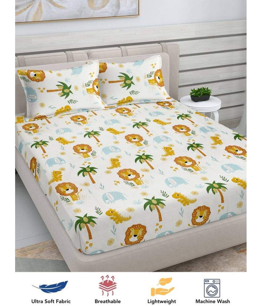 FABINALIV Poly Cotton 1 Double Bedsheet with 2 Pillow Covers ( Off White ) FABINALIV Poly Cotton 1 Double Bedsheet with 2 Pillow Covers ( Off White )