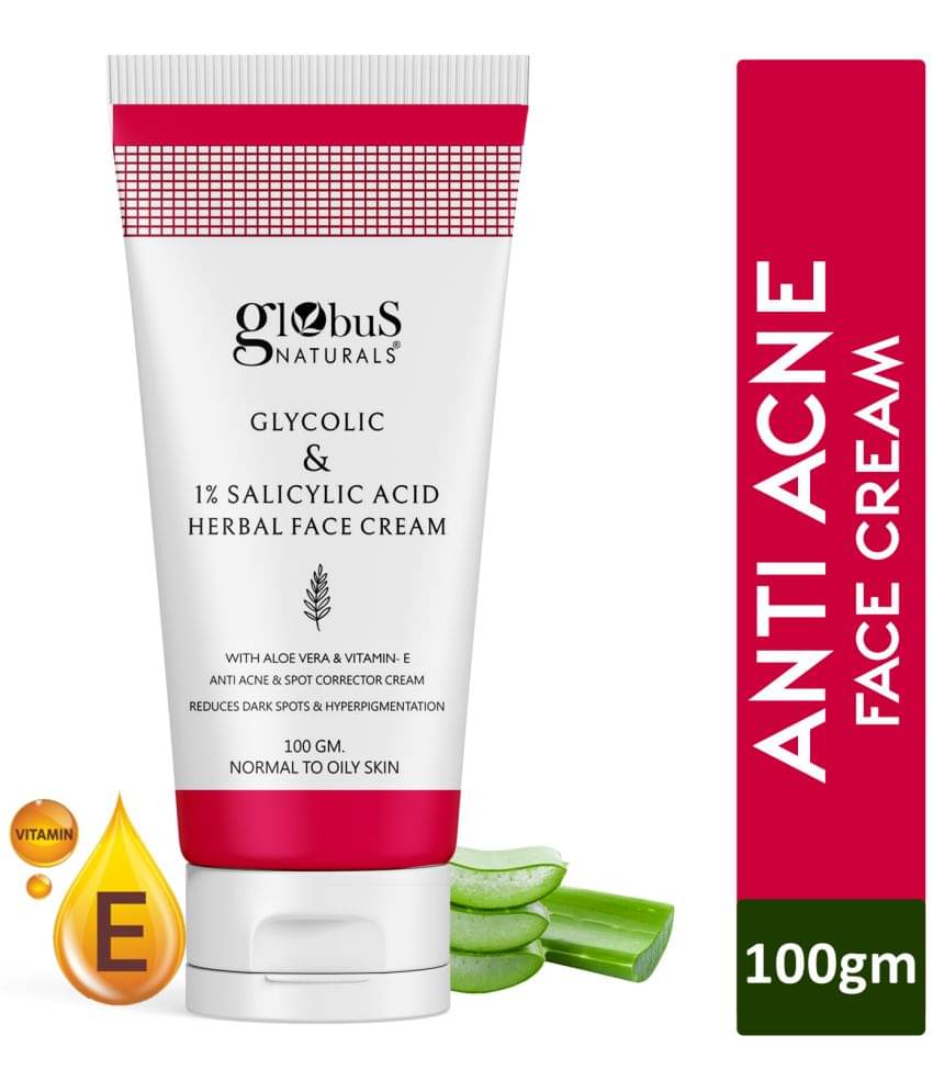 Globus Naturals Glycolic & 1% Salicylic Acid Face Cream. 100gm Globus Naturals Glycolic & 1% Salicylic Acid Face Cream. 100gm