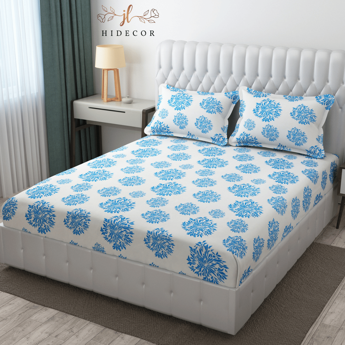 HIDECOR Microfiber 1 Double King Bedsheet with 2 Pillow Covers ( Turquoise )     			HIDECOR Microfiber 1 Double King Bedsheet with 2 Pillow Covers ( Turquoise )