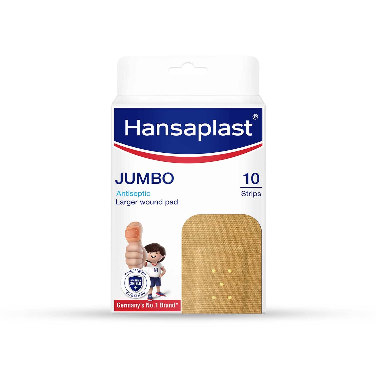 Hansaplast Antiseptic Jumbo Bandage | Protects Against Dirt & Bacteria (Pack of 2)