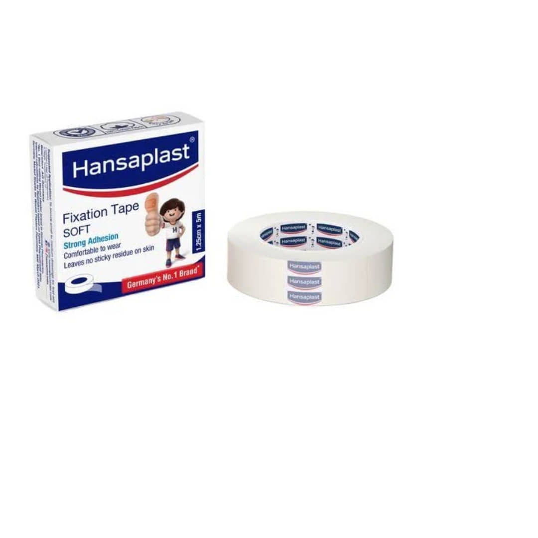 Hansaplast Fixation Tape Soft, Adhesive tape for medical uses | Soft Paper, [1.25 cm x 9.14 cm]