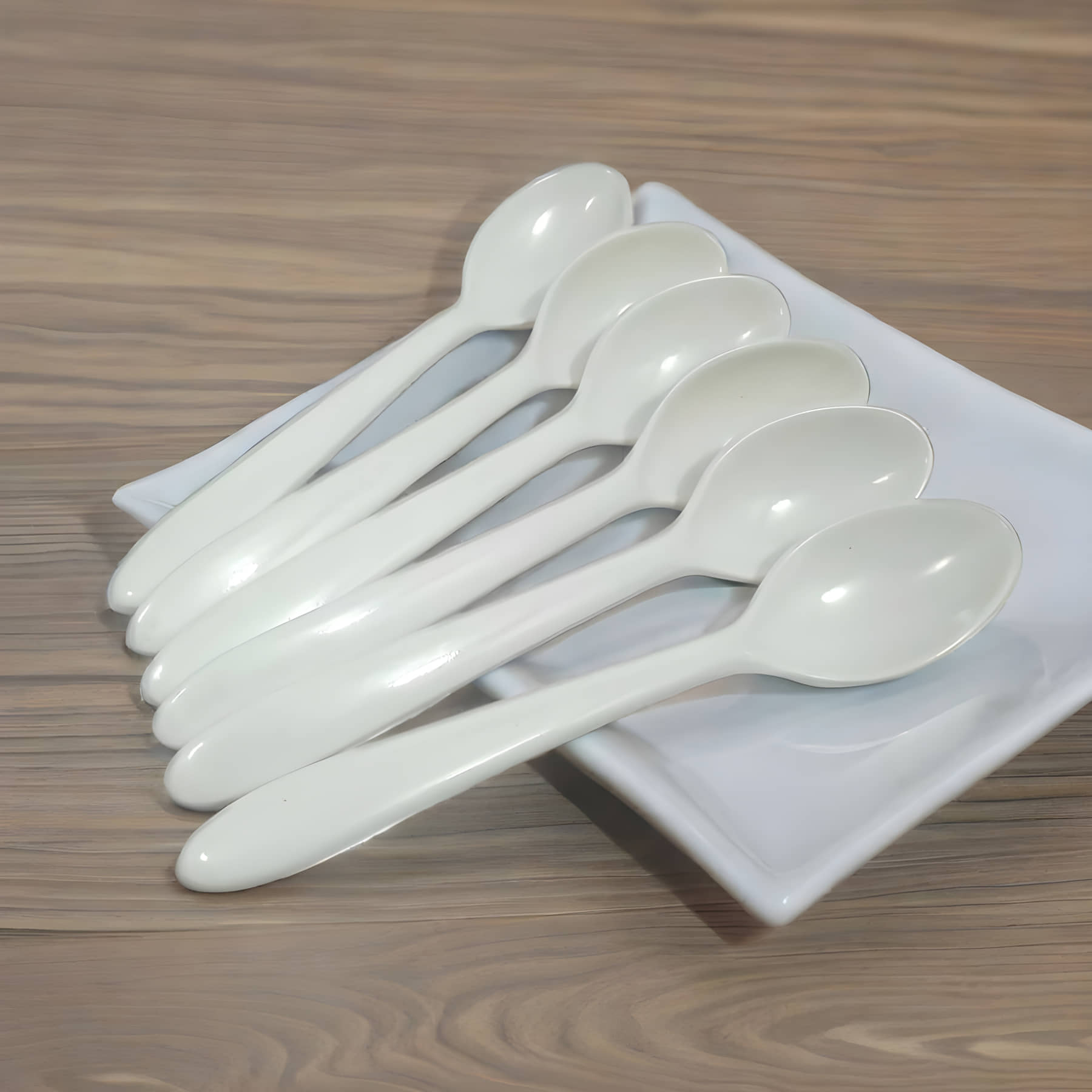 Inpro White Melamine Serving Spoon ( Pack of 6 )