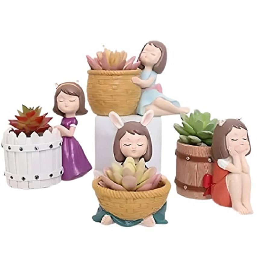 Khushi Enterprises Decorative Pot 13 cm - Pack of 4