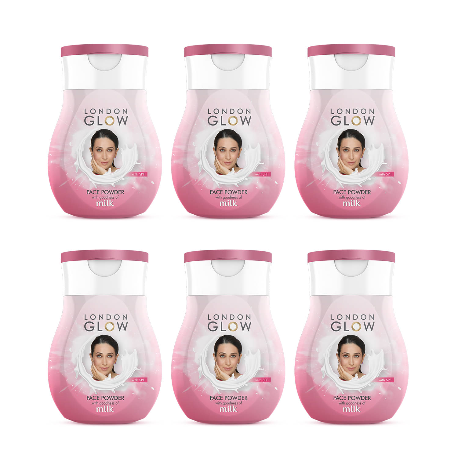 LONDON GLOW Milk Protien Face Powder with SPF - 30GM Each (Pack of 6) (Loose Powder) LONDON GLOW Milk Protien Face Powder with SPF - 30GM Each (Pack of 6) (Loose Powder)