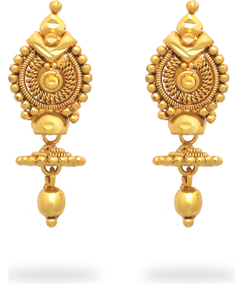 LUV FASHION Golden Drop Earrings ( Pack of 1 ) - Earrings | Buy online on ZillyBuy