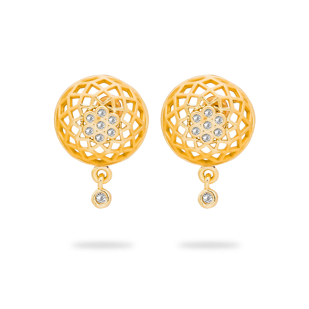 LUV FASHION Golden Stud Earrings ( Pack of 1 ) - Earrings | Buy online on ZillyBuy