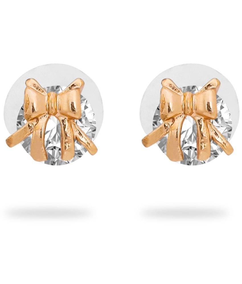     			LUV FASHION Golden Stud Earrings ( Pack of 1 )
