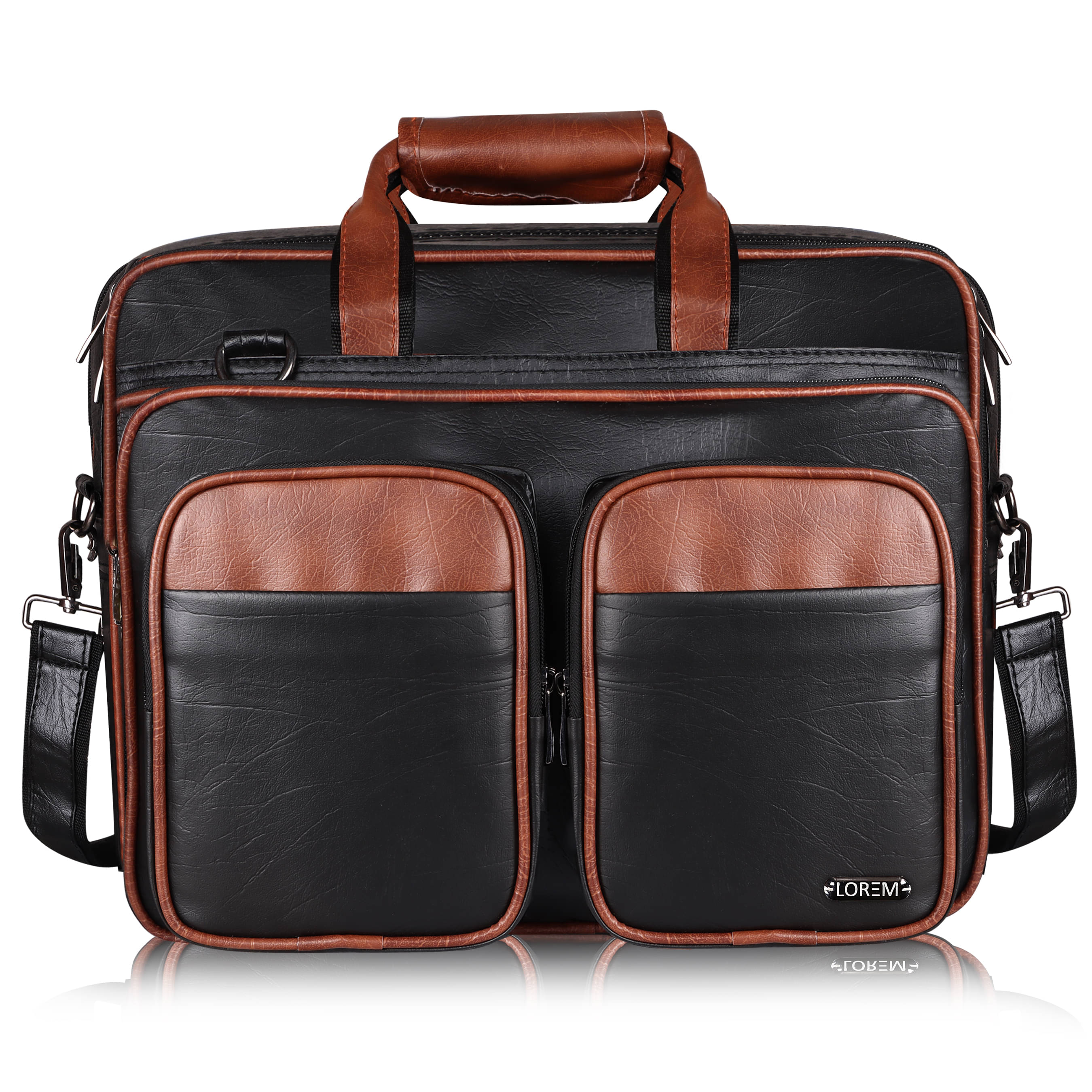     			Lorem Black Colorblocked Messenger Bag