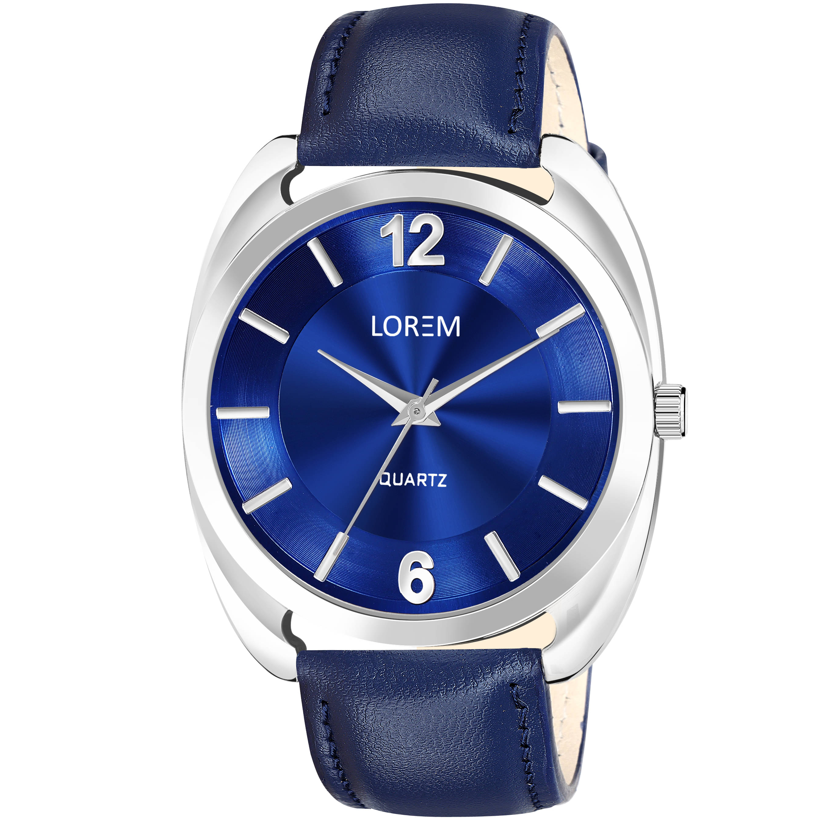     			Lorem Blue Leather Analog Men's Watch