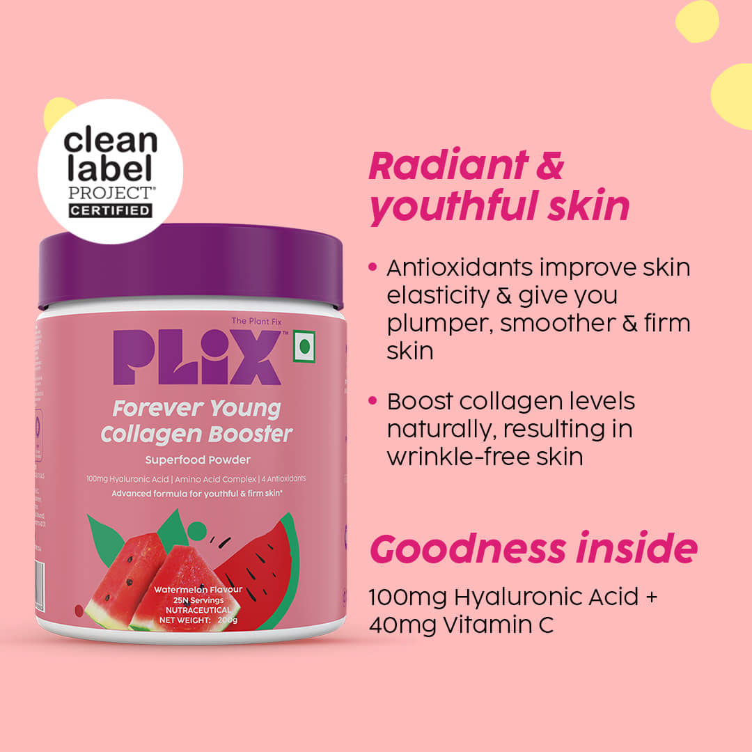 The Plant Fix Plix Beauty Glow Combo Glutathione 15 Effervescent Tablets &  Collagen Powder (200g) (2 x 100 g)