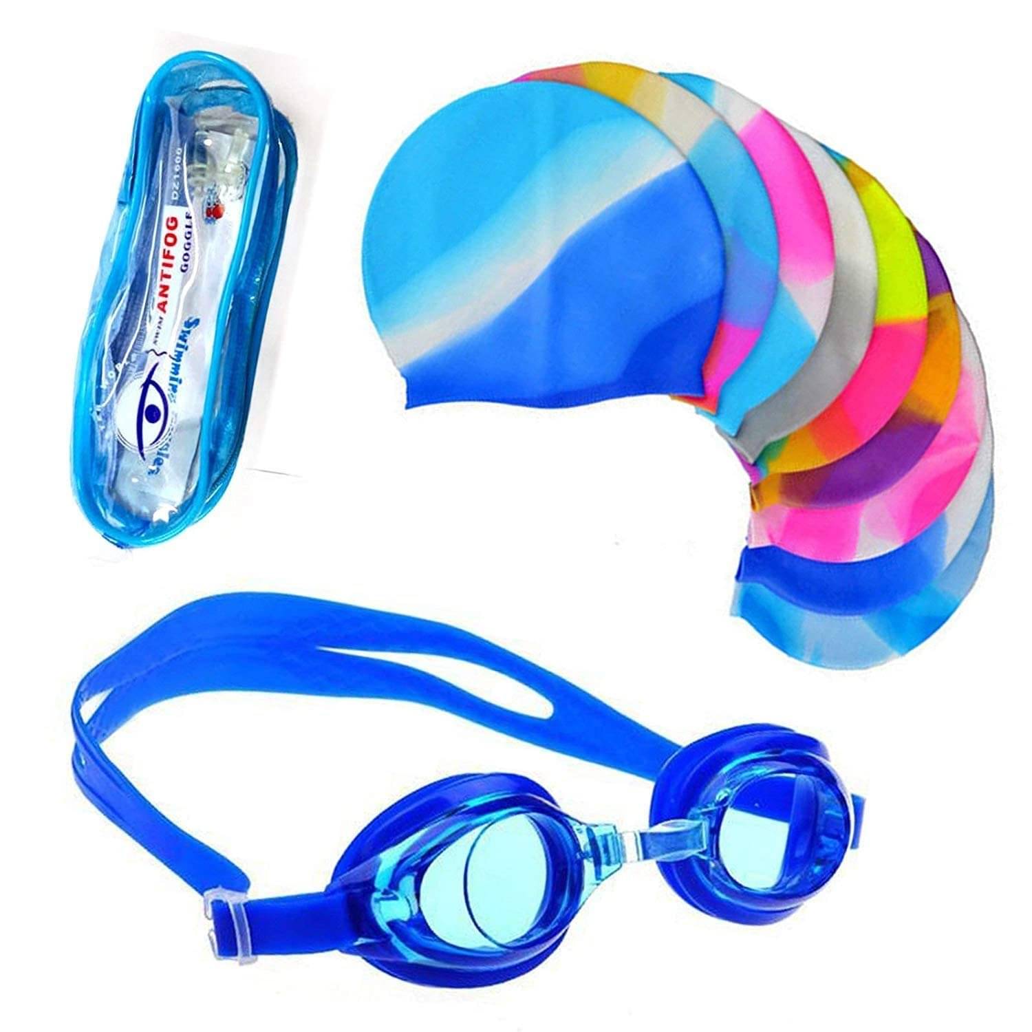     			Swimming Set(Swim Combo, Cap, Google, Earplug) |Swim Cap Goggle | Kids Swim Combo Set | Pool Party Swim Pool Party Swimming Ring