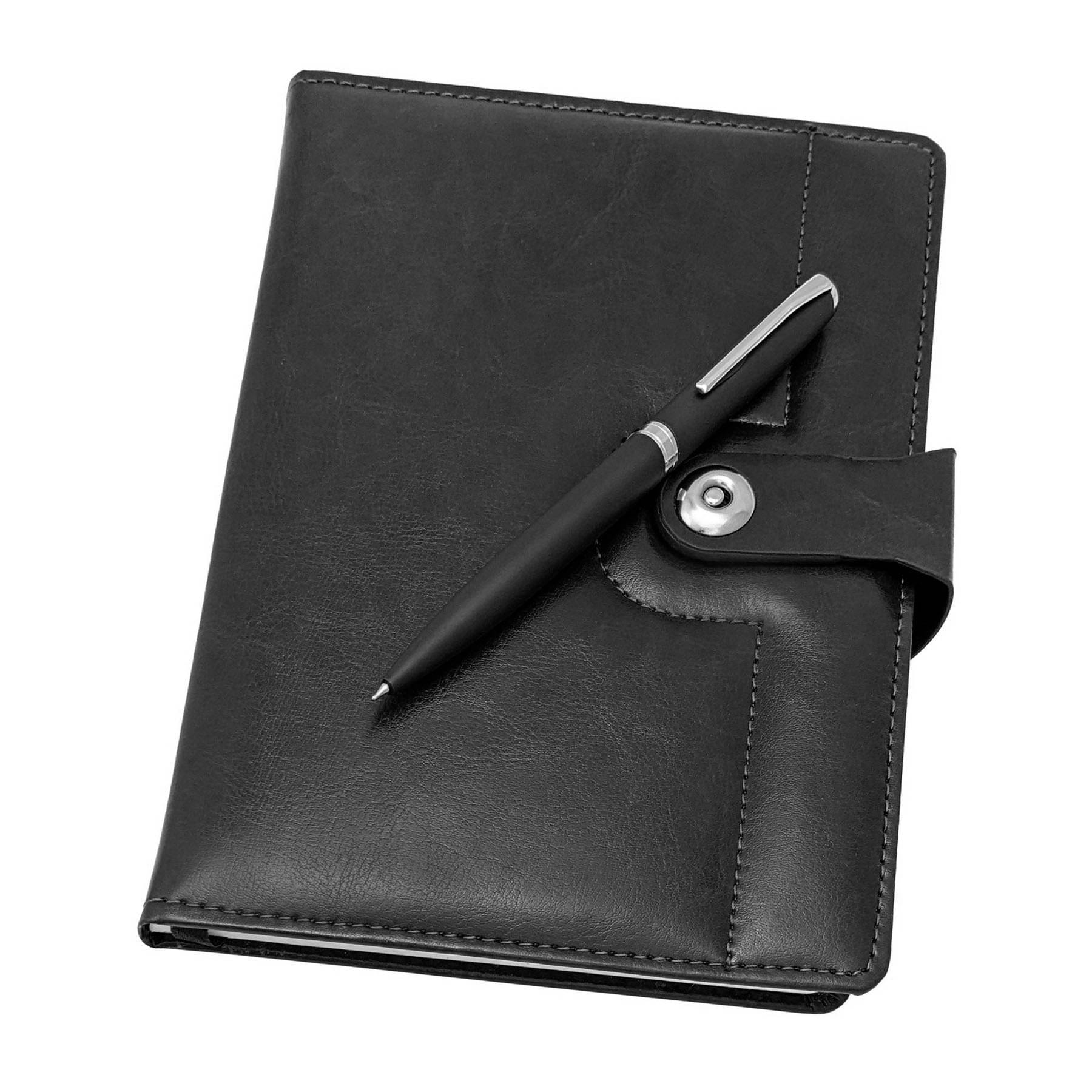 UJJi 2in1 Pen & Notebook Set Black Colour in PU Leather with Magnetic Lock UJJi 2in1 Pen & Notebook Set Black Colour in PU Leather with Magnetic Lock