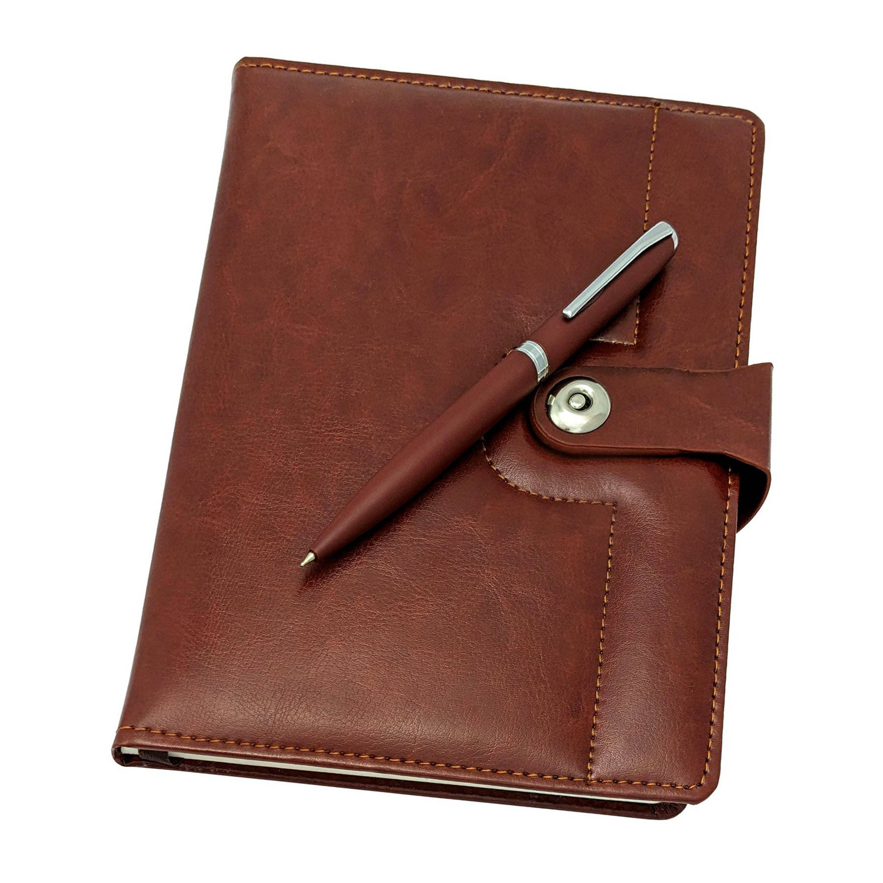 UJJi 2in1 Pen & Notebook Set Brown Colour in PU Leather with Magnetic Lock UJJi 2in1 Pen & Notebook Set Brown Colour in PU Leather with Magnetic Lock