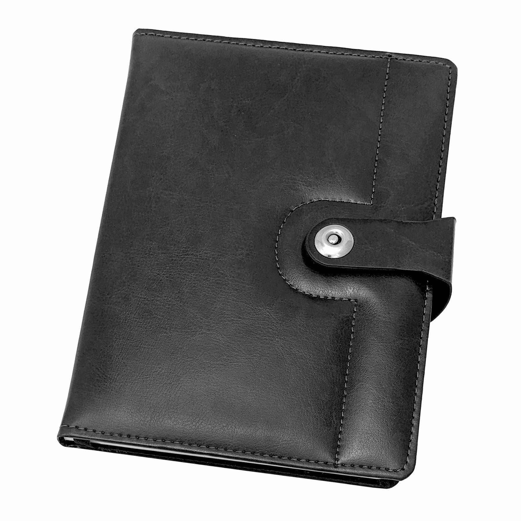 UJJi Black Colour Notebook in PU Leather with Magnetic Lock UJJi Black Colour Notebook in PU Leather with Magnetic Lock