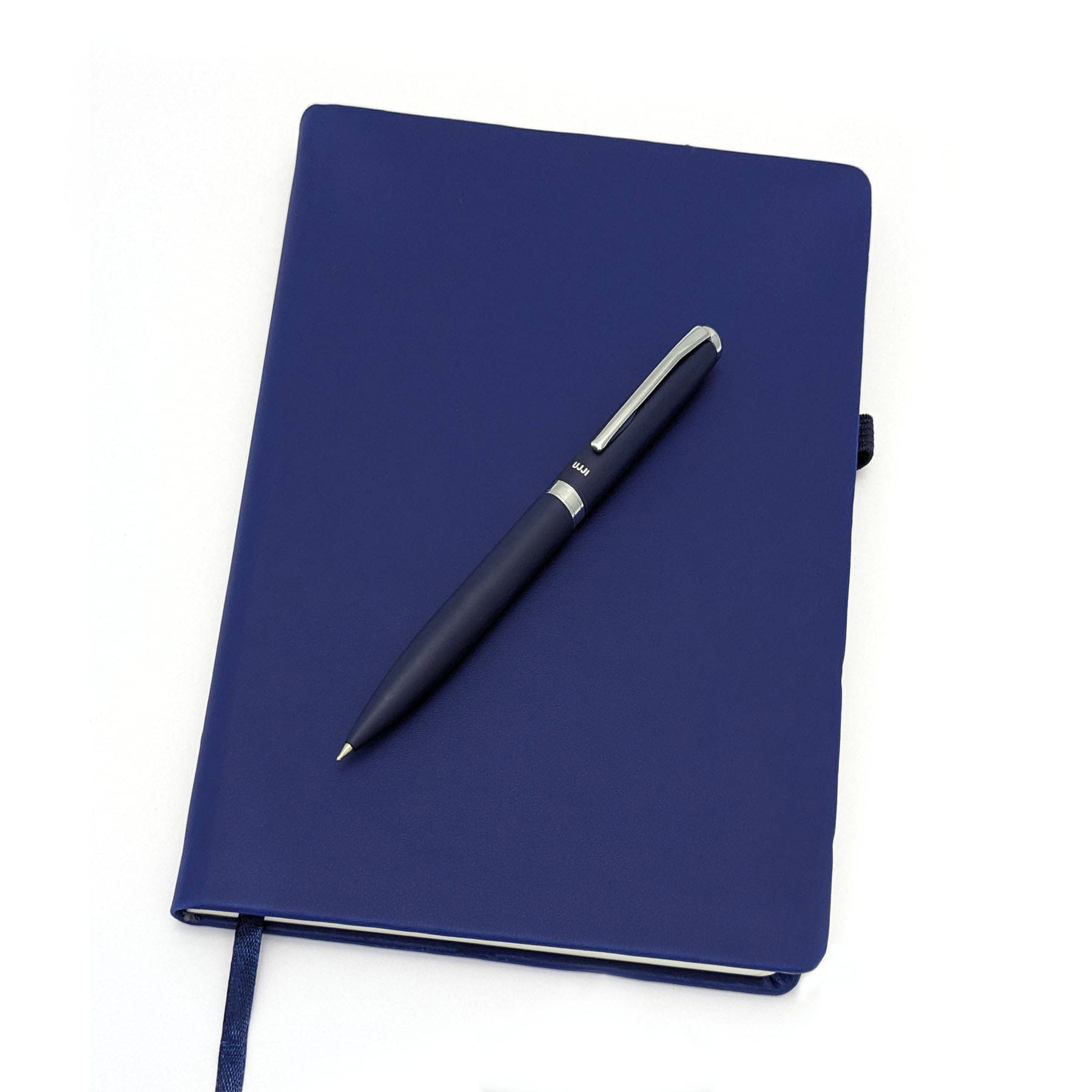 UJJi Twist Metal Pen & Notebook Set in PU Leather with Elastic Closure and Pen Loop UJJi Twist Metal Pen & Notebook Set in PU Leather with Elastic Closure and Pen Loop