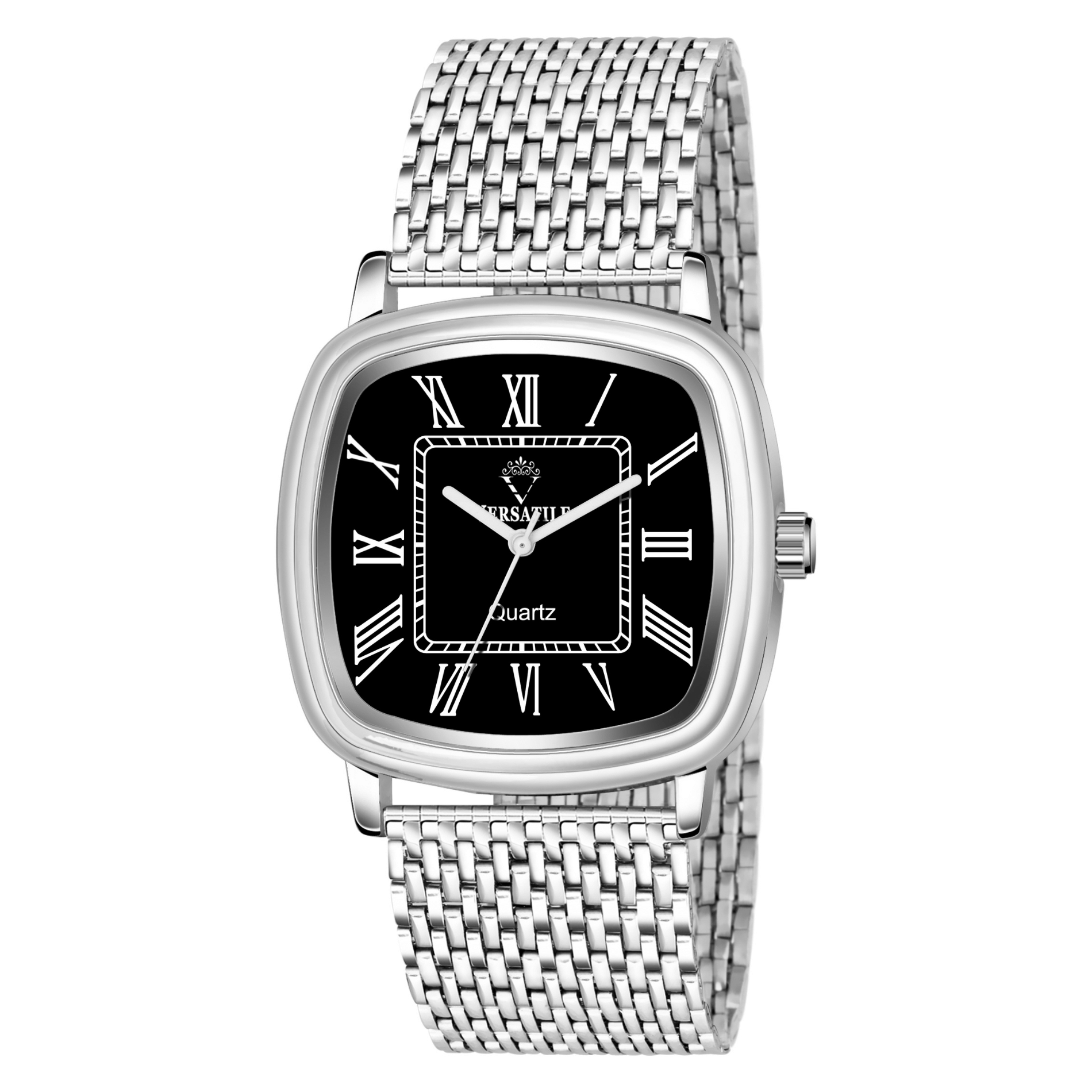     			Versatile Silver Metal Analog Men's Watch