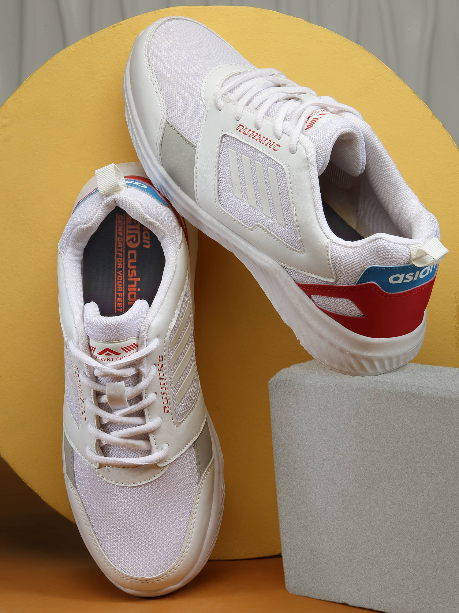 ASIAN White Men's Sports Running Shoes     			ASIAN White Men's Sports Running Shoes