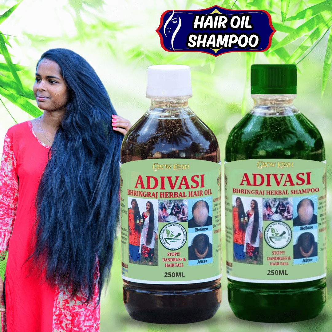 Adivasi Bhringraj Natural Hair Growth Herbal Hair Oil and Shampoo Combo(250 ml)Pack Of 2 Adivasi Bhringraj Natural Hair Growth Herbal Hair Oil and Shampoo Combo(250 ml)Pack Of 2