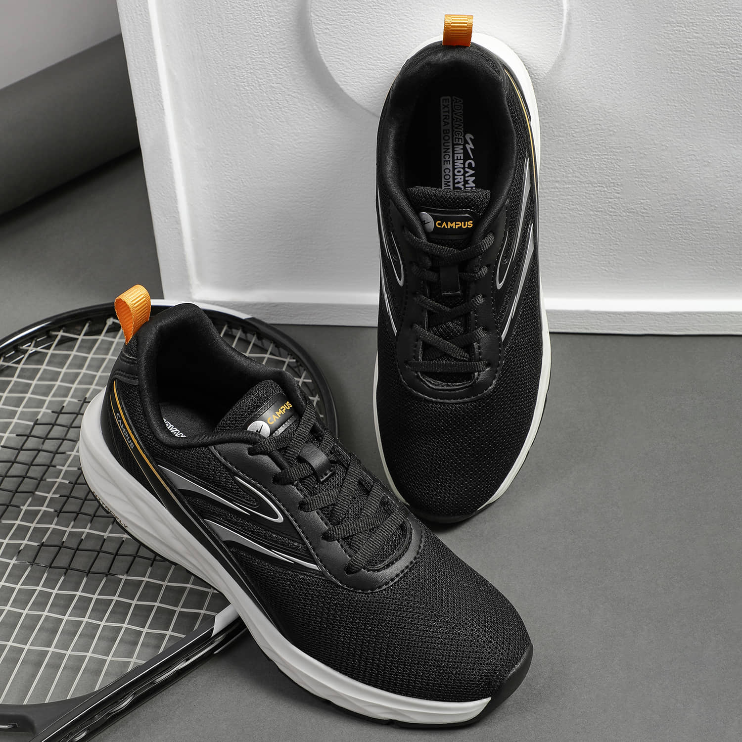 Campus CONOR Black Men's Sports Running Shoes - Sports Shoes | Buy online on ZillyBuy