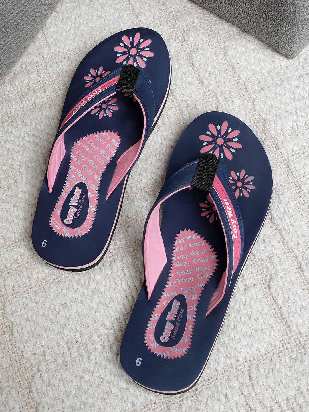 Cozy Wear Blue Women's Thong Flip Flop